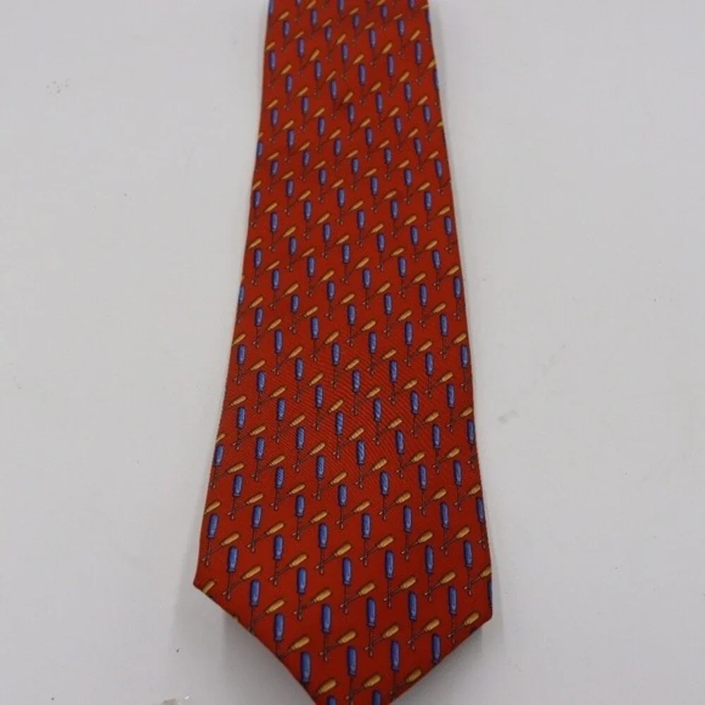 Banana Republic Orange Tool Screwdriver Novelty Print Necktie 100% Silk Tie